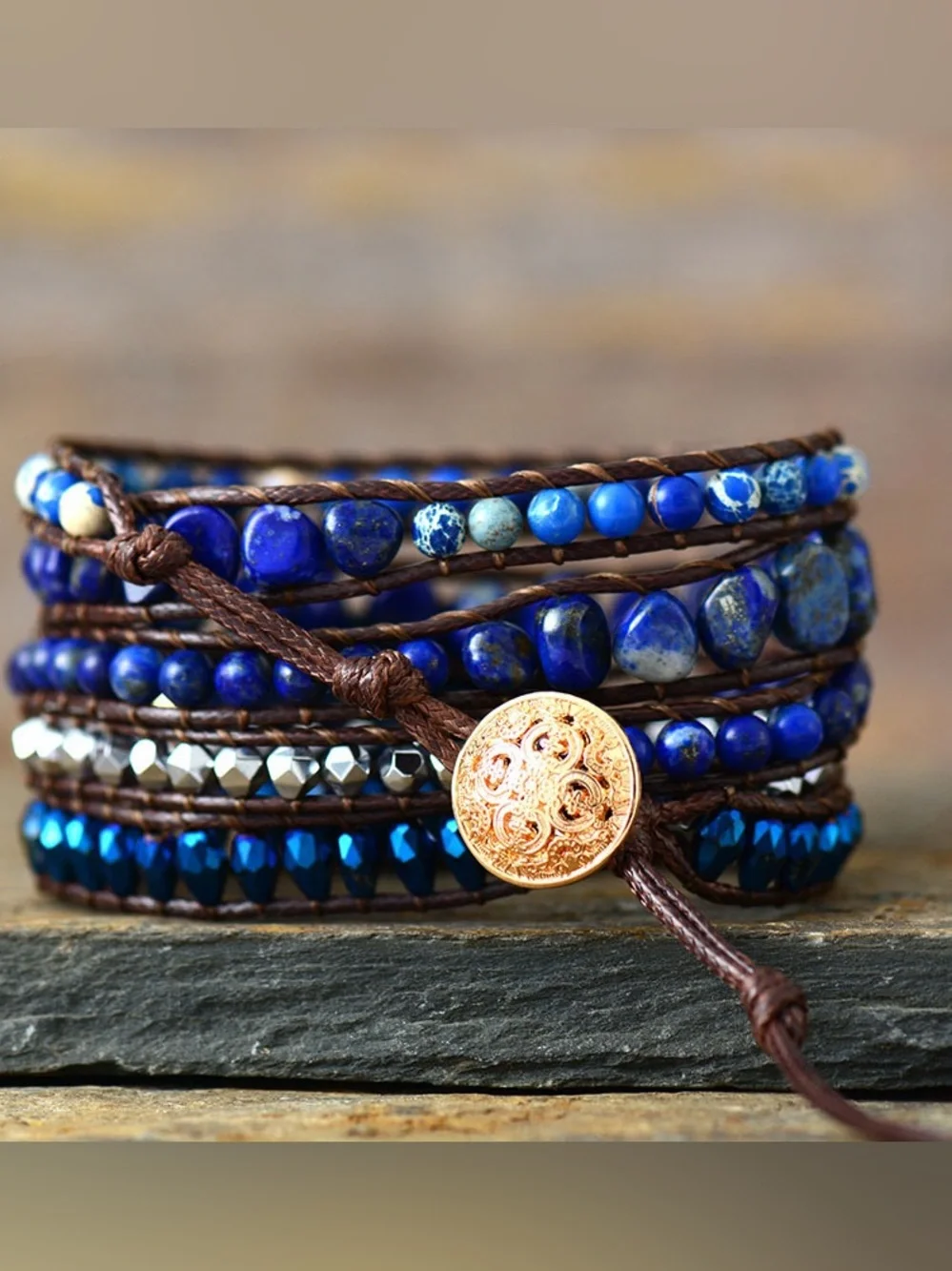 🩵Hello Gorgeous! Braided Lapis Lazuli Imperial Stone Bracelet- Royal Blue